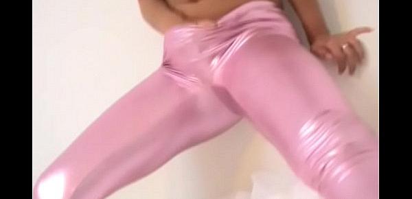  Teasing you in my shiny pink PVC panties is so much fun